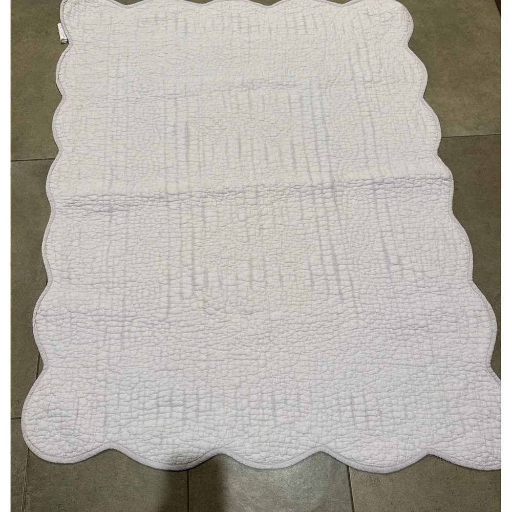 Restoration Hardware Baby Child 38 x 50 Lilac 100% Cotton Quilt Cover Throw Boho